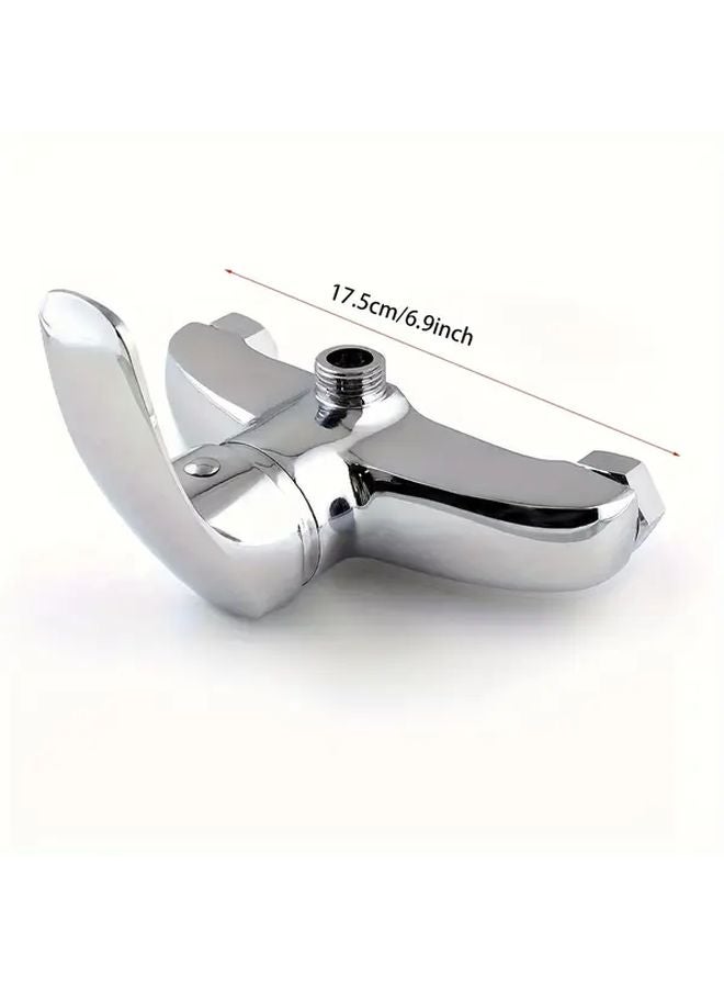 Alloy Dual Mixer Tap For Shower And Basin Hot Cold Water Ceramic Cartridge Anti Scald Silvery - Image 3
